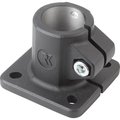 Kipp Tube Clamp W. Foot For Linear Actuator, Type=18, Aluminum Black Powder-Coated, Comp:Steel K0499.18